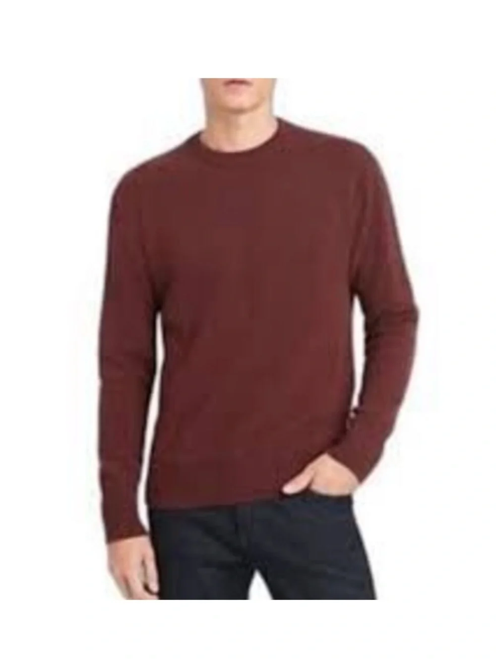 BR 100% Merino Wool men’s  Red Crew Neck Sweater- Size‎ Large